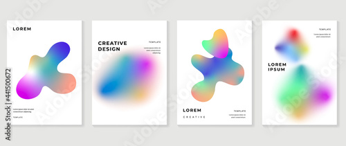 Creative cover design vector set. Geometric cover design, Abstract art design with colorful watercolor background. Can be use for poster, wall arts, magazine, brochure , banner and website.