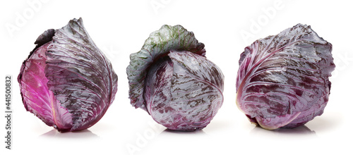 red cabbage isolated on white background