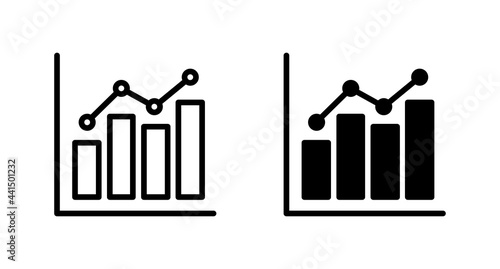 growing graph icon set vector for computer, web and mobile app 