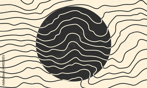 lines and shapes contour abstract for graphic composition. creative and minimalist design for background, decoration, fabric, etc. boho color style of abstract contour vector.