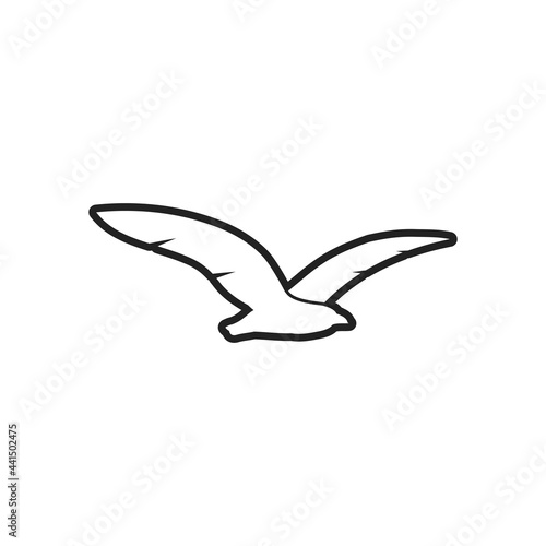 Seagull bird icon design template vector isolated illustration