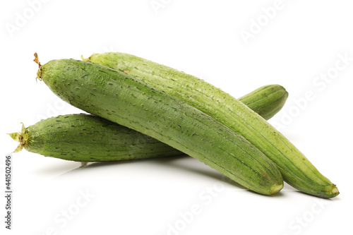fresh loofah on the white background photo