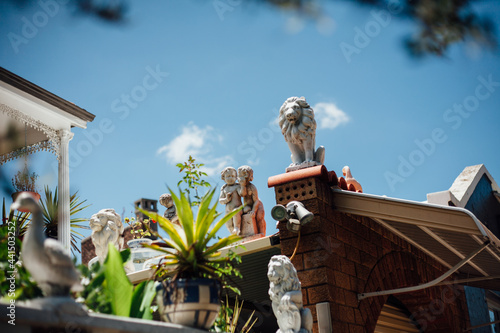 Ceramic Figurines in Front Garden