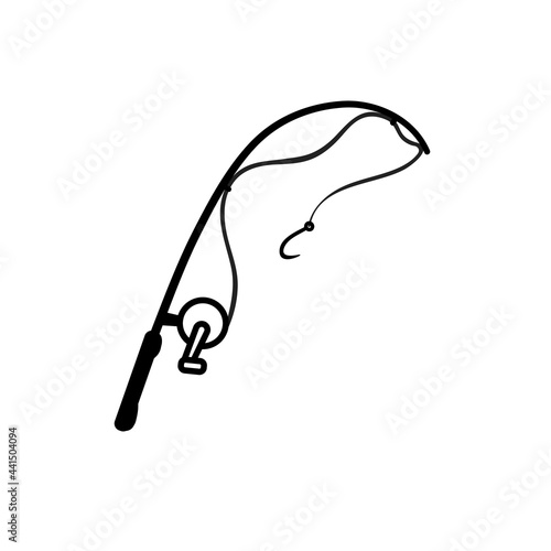 Fishing rod icon design template vector isolated illustration