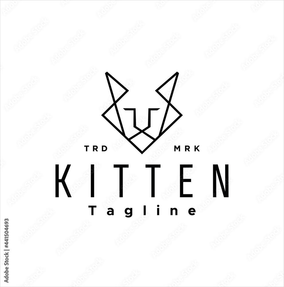 Simple abstract Animal cat exotic face head cute line logo design Vector illustration. modern minimalist kitten logo symbol icon Simple abstract Animal cat exotic face head cute line logo design Vector illustration. modern minimalist kitten logo symbol icon