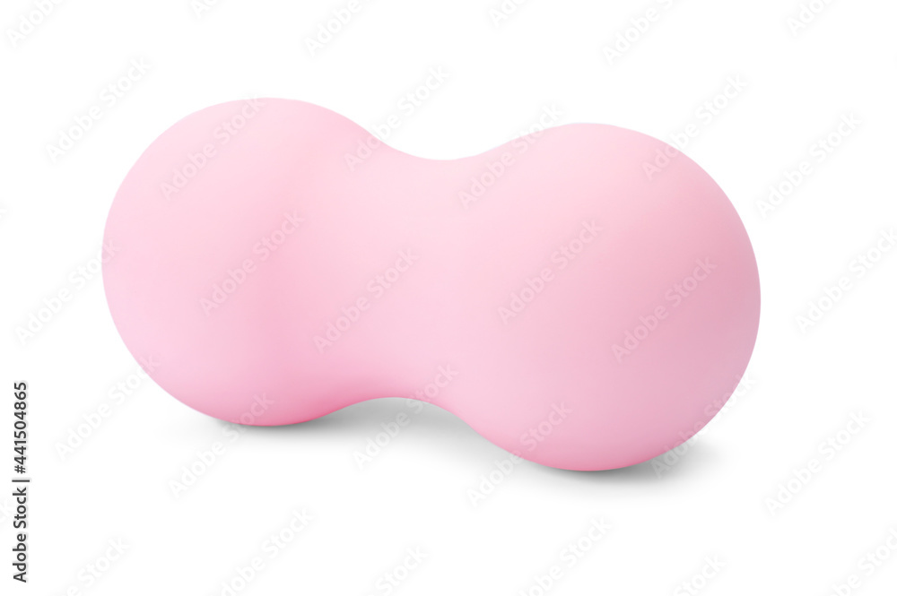 new pink double body massage ball on white insulated background. new pink double body massage ball on white insulated background.