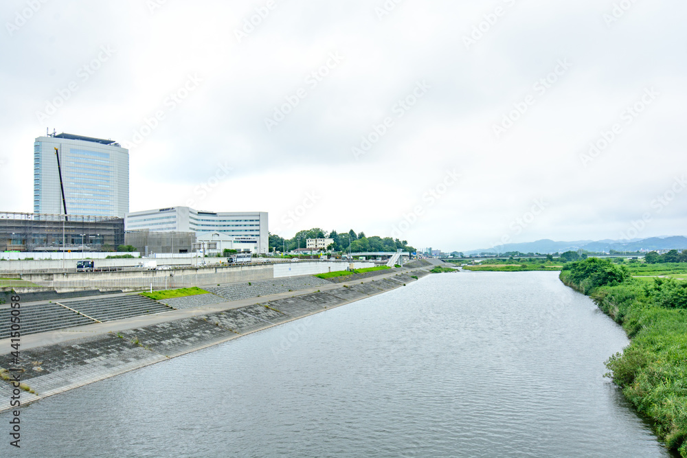 Fotografie 烏川と高崎市役所