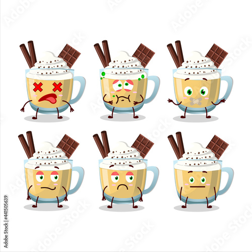 Eggnog cartoon in character with nope expression