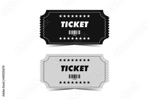 Two, pair vector ticket isolated isolated on white background.