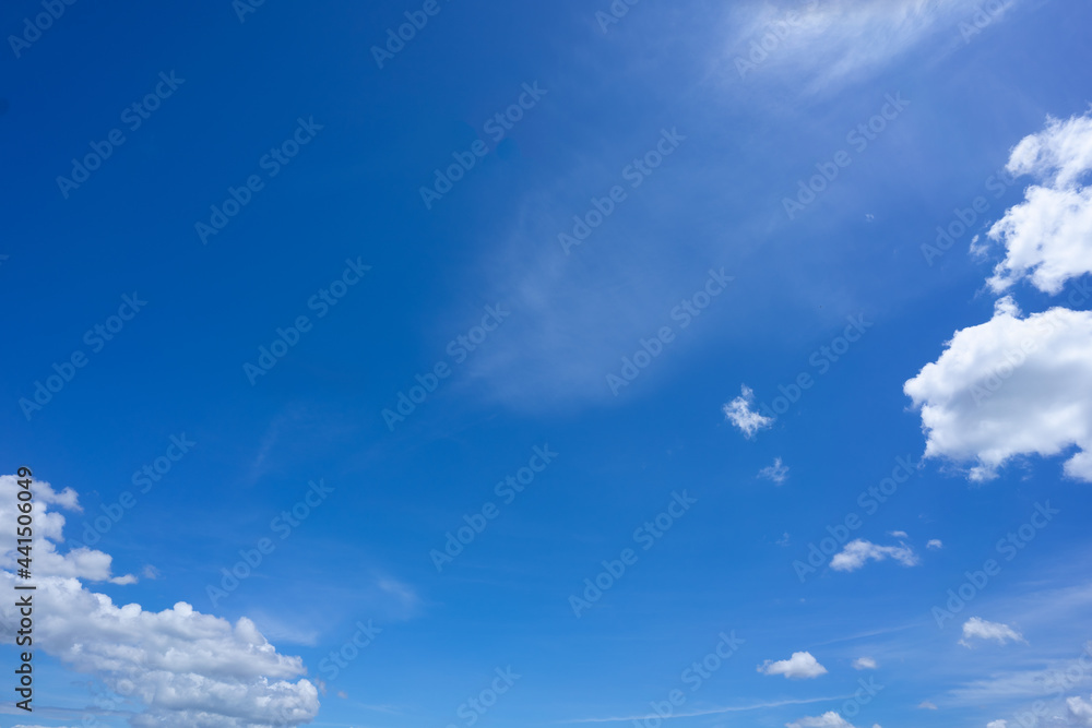 Fototapeta premium simple blue sky with clouds with copy space