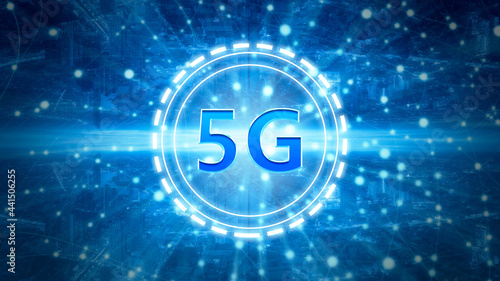 5G technology. concept of future technology 5G network wireless systems and internet of things.