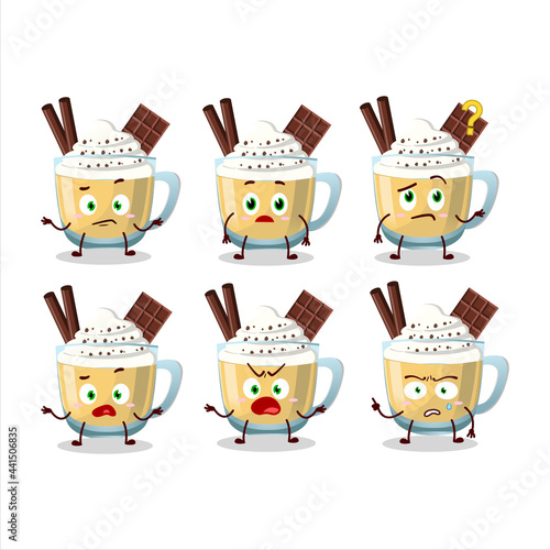 Cartoon character of eggnog with what expression