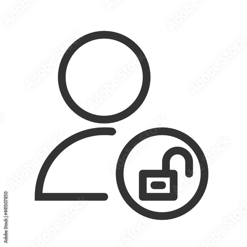 Unlock , Users outline icon.