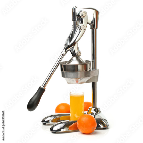 Obraz na plátne Orange juicer on white background