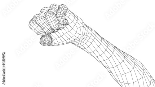 Male clenched his fist. Vector
