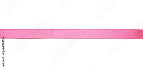 Fotografie Beautiful pink ribbon on white background