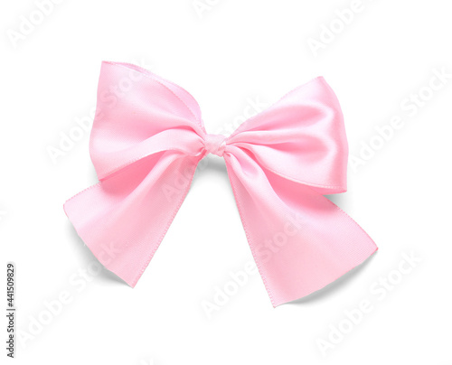Papier peint Beautiful pink bow on white background