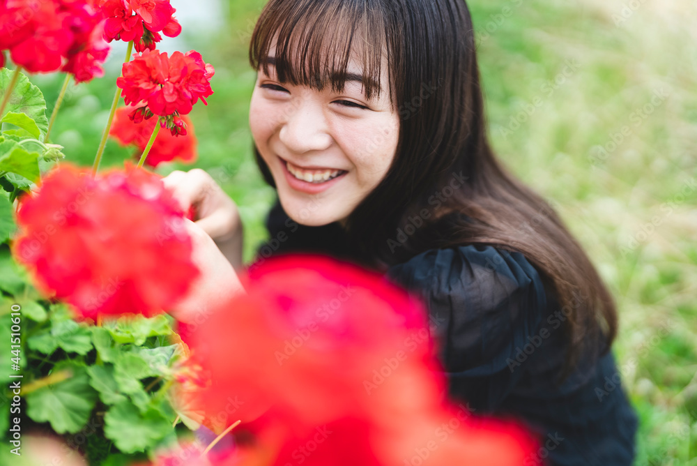 Fototapeta premium 花と女性