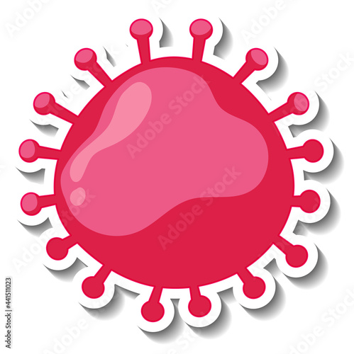 Sticker design with coronavirus or virus sign isolated