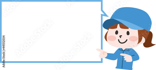 二頭身_右ポイント作業員女性