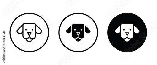 Dog head icon, dog icons button, vector, sign, symbol, logo, illustration, editable stroke, flat design style isolated on white linear pictogram