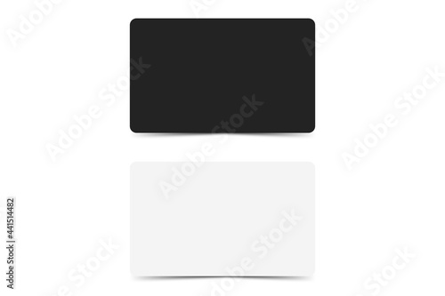 Stack of blank business card on white background 