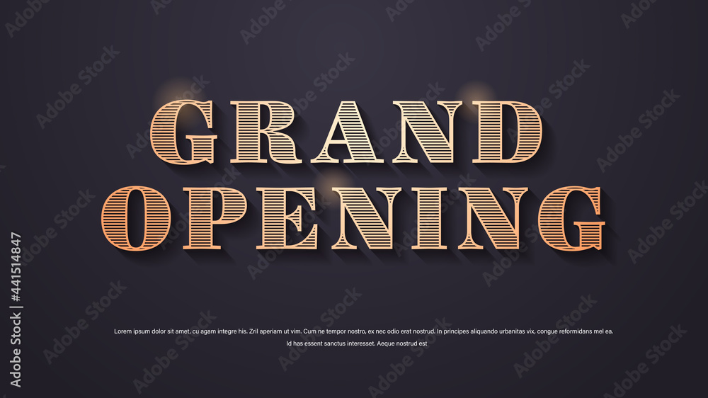 grand opening elegant lettering poster or banner decoration for open ceremony copy space