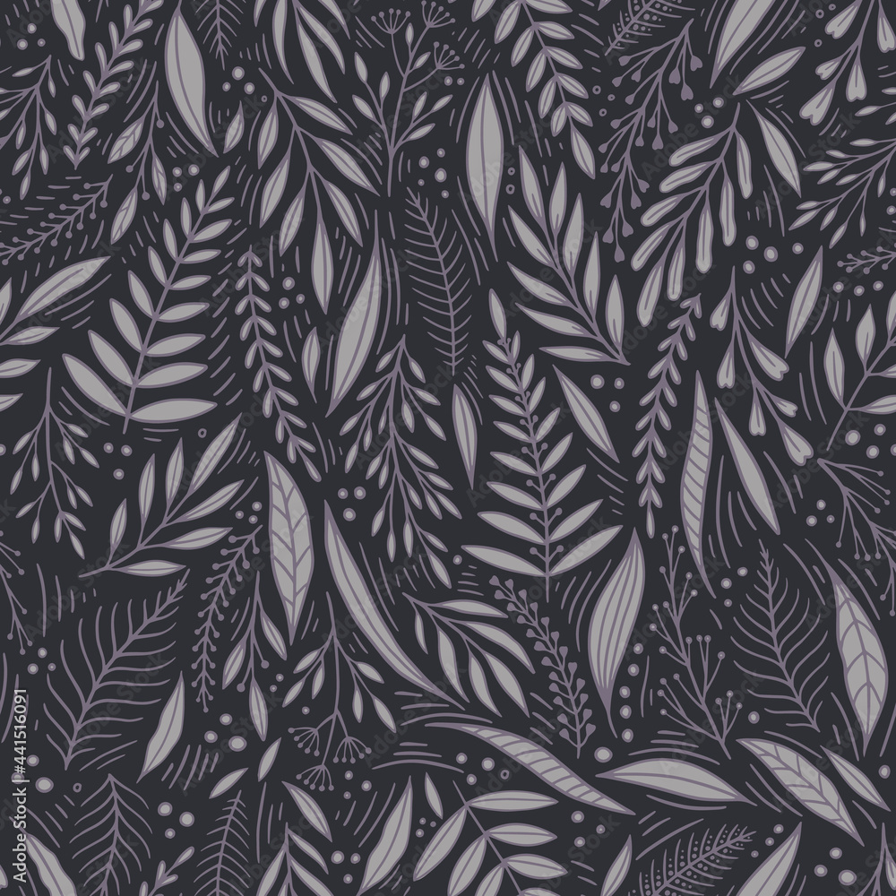 Seamless cute floral vector pattern with plant and flowers. Flower background. Seamless cute floral vector pattern with plant and flowers. Flower background.