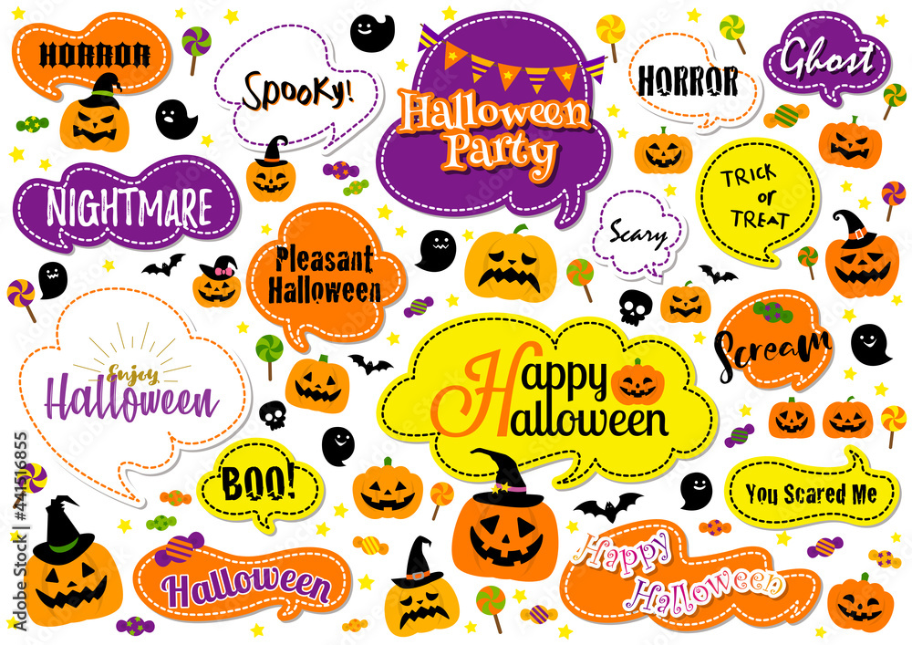 Obraz premium ハロウィン吹き出しセット