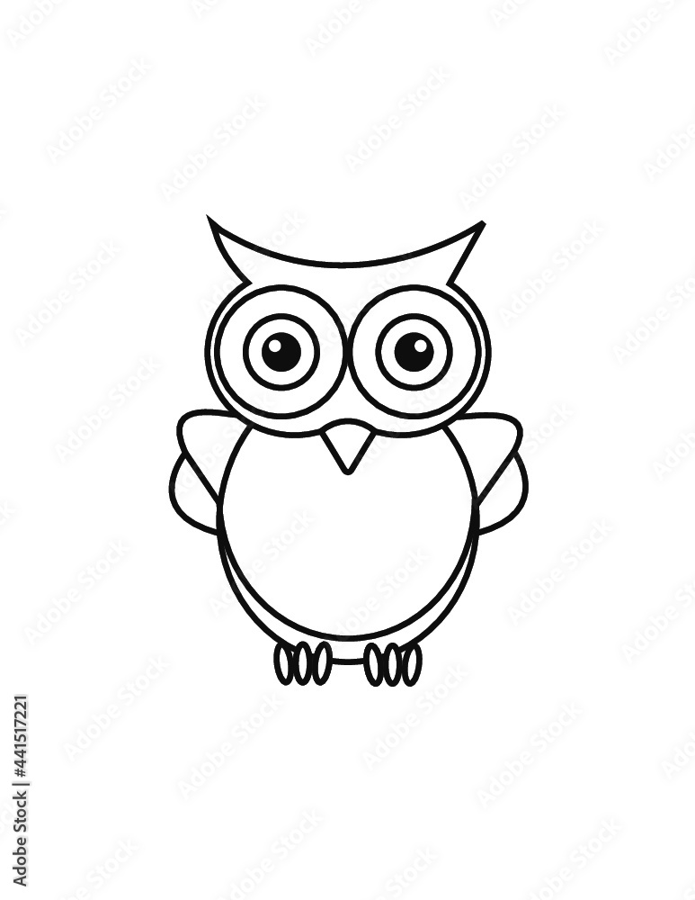 Owl Simple Vector Logo Line Concept Owl Simple Vector Logo Line Concept