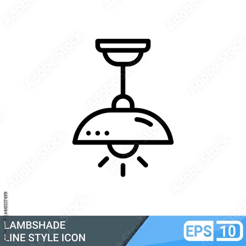 Lampshade icon in line style isolated on white background. EPS 10
