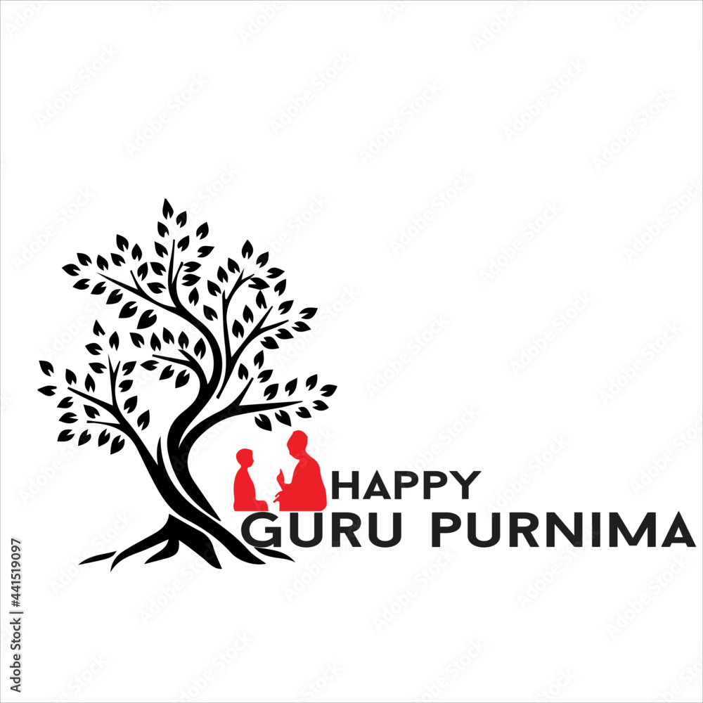 vector illustration of Happy guru Purnima greeting card, typography