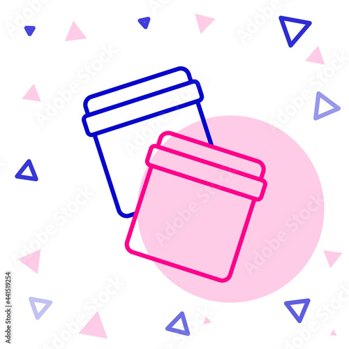 Line Plastic bag with ziplock icon isolated on white background. Colorful outline concept. Vector