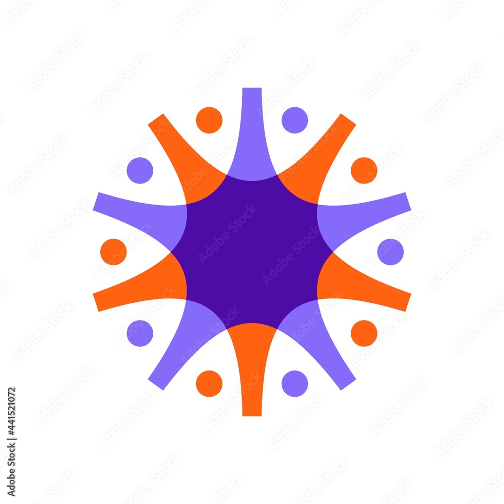 ten people overlapping family team work diversity logo vector icon ...