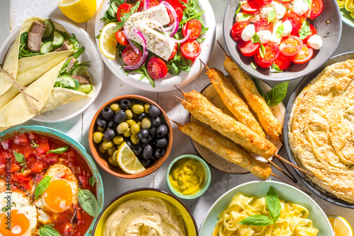 Set of Mediterranean foods
