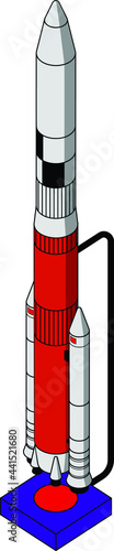 Vector rocket model on stand