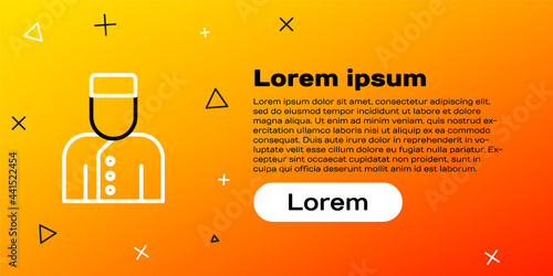 Line Concierge icon isolated on yellow background. Colorful outline concept. Vector