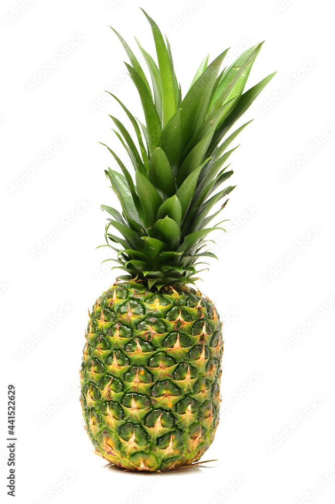 Fototapeta premium ripe pineapple on the white background 