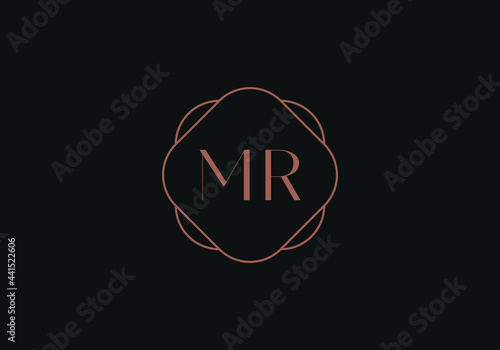 Initial letters MR logo design template