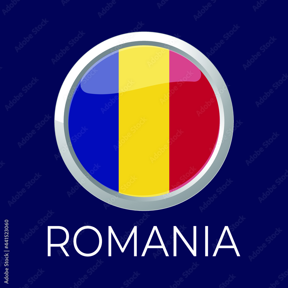 Fototapeta premium banner romania circle, button. vector illustration