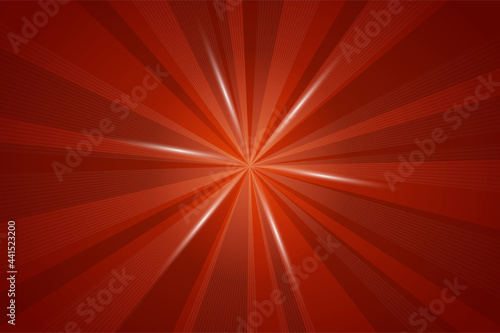 赤い放射状背景　Radial abstract ray background	