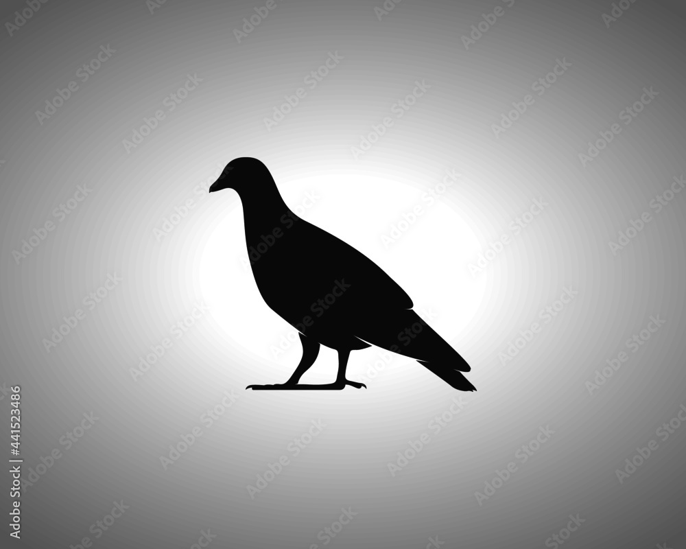 Pigeon Silhouette. Isolated Vector Animal Template for Logo Company, Icon, Symbol etc Pigeon Silhouette. Isolated Vector Animal Template for Logo Company, Icon, Symbol etc
