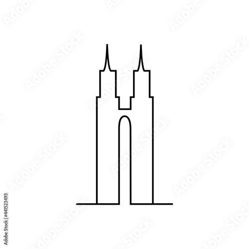continuous line tower logo vector