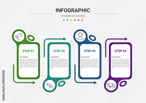 Steps timeline business process infographics element template design