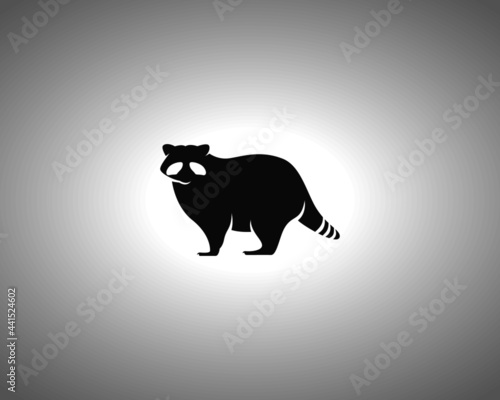 Racoon Silhouette. Isolated Vector Animal Template for Logo Company, Icon, Symbol etc