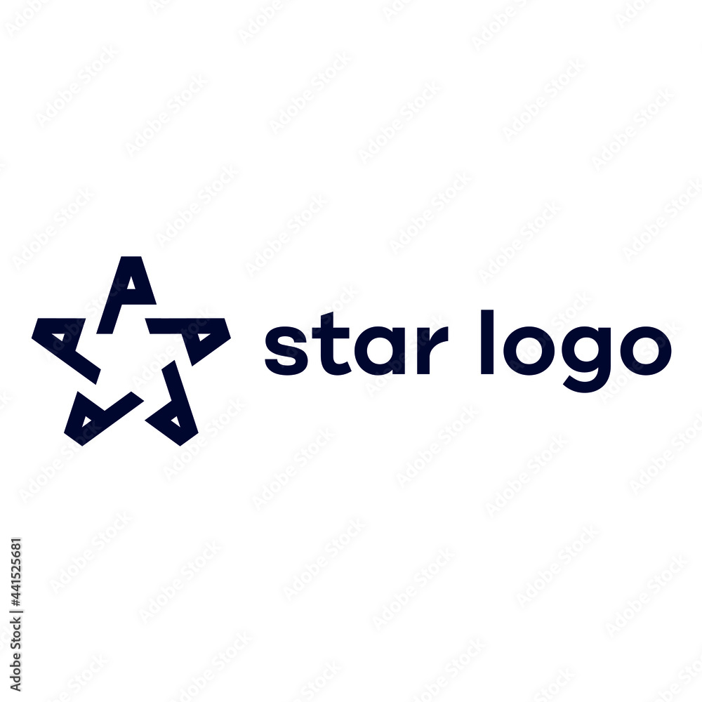 star logo design vector with geometry round graphic