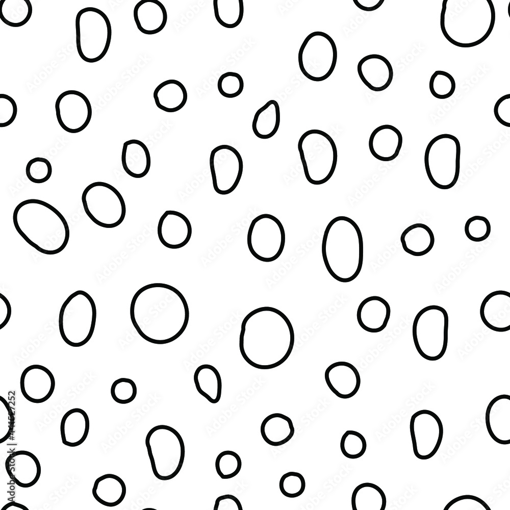 Abstract hand drawn geometric simple minimalistic seamless pattern. Polka dot circle texture. Vector illustration