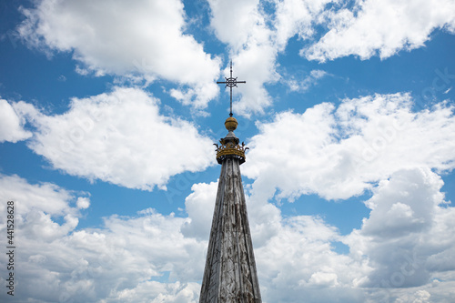 Cross of the church on sky photo