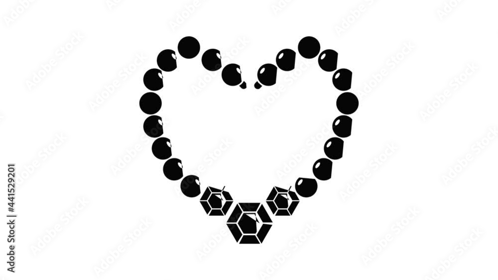Necklace icon animation simple best object on white Necklace icon animation simple best object on white