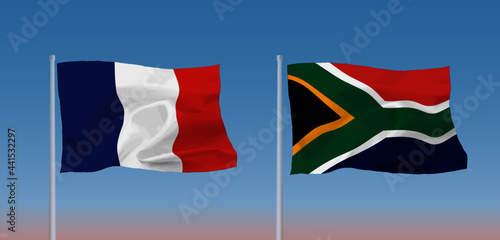 フランスと南アフリカ共和国の国旗